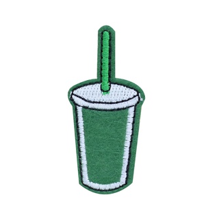 แผ่นแพทช์ Leuke Drankjes Borduren Ijzer Op Patch Voor Kleding Groene Badges Naaien Kleding Appliques Diy สําหรับตกแต่งชุดเดรส 1 ชิ้น