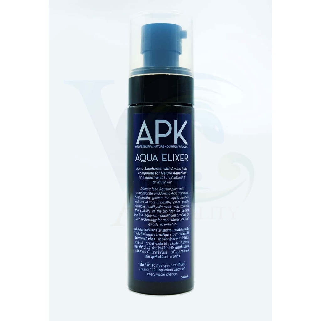 APK-AQUA ELIXER 100 ml.(น้ำตาล และกรดอะมิโนนาโนโมเลกุล สำหรับตู้ไม้น้ำ)