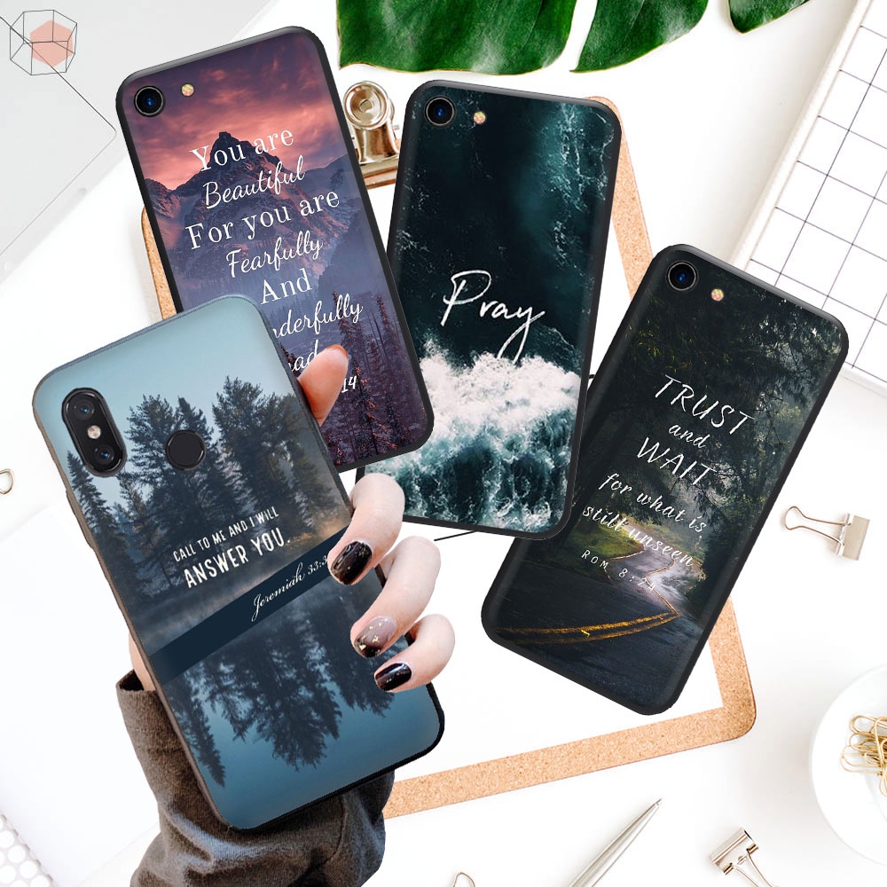 4FCE23 Bible verse พระเยซูคริสต์คริสเตียนนุ่มโทรศัพท์ปลอก Vivo V20 Pro V20 SE V21 V11i V11 V15 Pro V