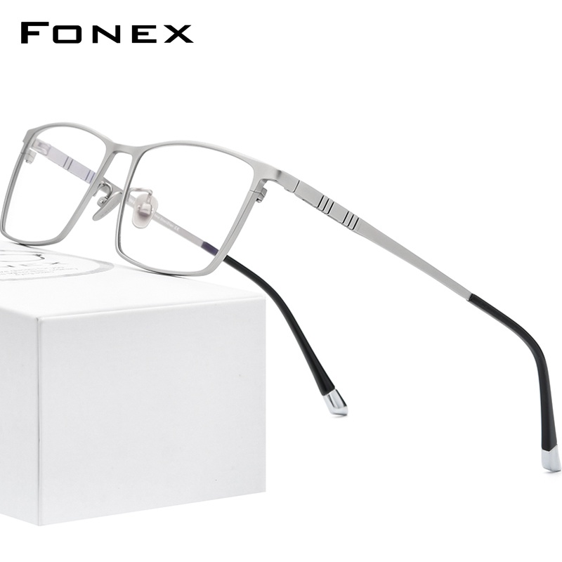 Fonex แว่นตาไทเทเนียมบริสุทธิ์แว่นตาผู้ชายกรอบขนาดใหญ่
