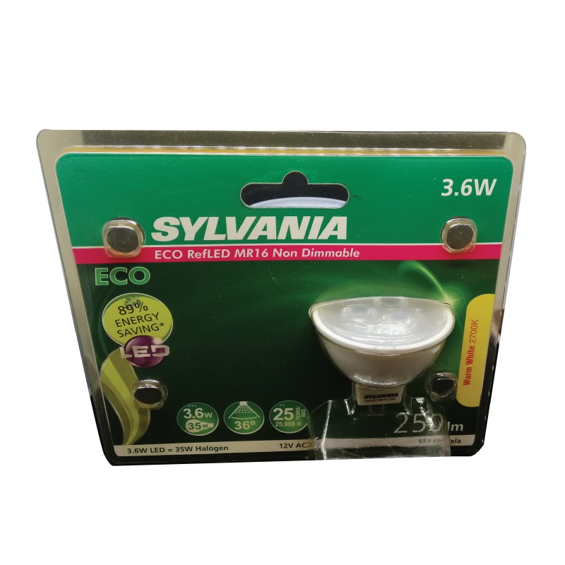 SYLVANIA หลอด LED ECO RefLED MR16 3.6W GU5.3 Non-dim 2700k (วอร์มไวท์)