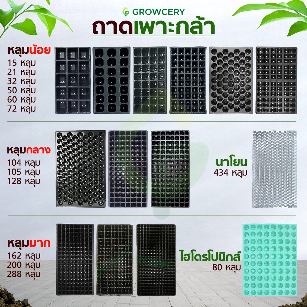 [G] ถาดเพาะกล้า เพาะปลูก เพาะเมล็ด เพาะชำ หลากหลายขนาด คุณภาพดี ราคาโดนใจ โดย GROWCERY