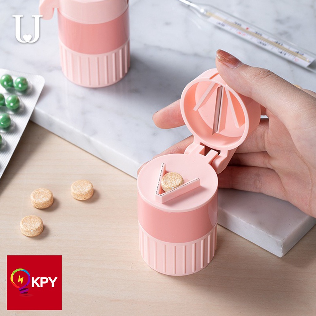 รุ่นใหม่ สีใหม่**พร้อมส่ง**ที่บดยา ที่ตัดยา ตลับใส่ยา ตลับบดยา กล่องใส่ยา ตลับยา อุปกรณ์กินยา เก็บยา 4 in 1PILL CRUSHER