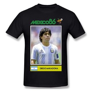 ฝ้ายเสื้อยืดพิมพ์ลายเสื้อยืดแขนสั้น ผ้าฝ้าย พิมพ์ลาย Diego Maradona Mexico 86 สไตล์คลาสสิก สําหรับผู้ชาย GFDSF61EW18439s