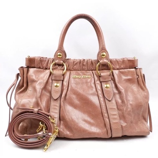 Miu Miu 2way handbag leather pink