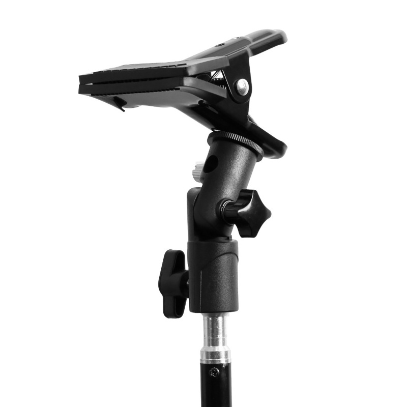 Bonjour Heavy Duty Metal Clamp Holder Reflector Metal Clip Mount 1/4 "to 3/8" Light Stand Mounting for Flash LED Light Umbrella Bracket