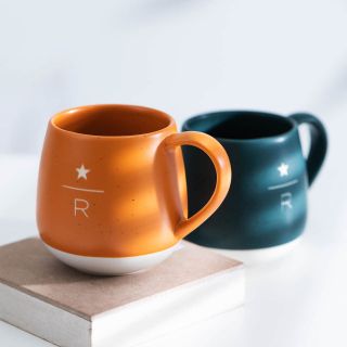 Starbucks Reserve Ceramic Mug แก้วเซรามิค​ สตาร์บัค สีส้ม สีเขียว