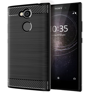 เคสโทรศัพท์ ซิลิโคนนิ่ม tpu คาร์บอนไฟเบอร์ ลายทาง กันกระแทก สําหรับ SONY Xperia L2