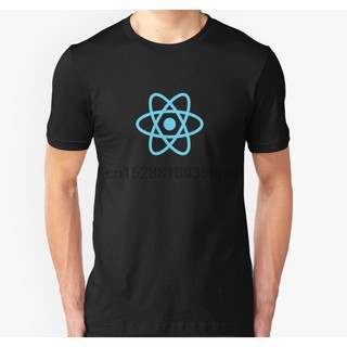 เสื้อยืดผู้ เสื้อยืดผ้าฝ้ายลายโลโก้ reactjs reacript framework S-5XL