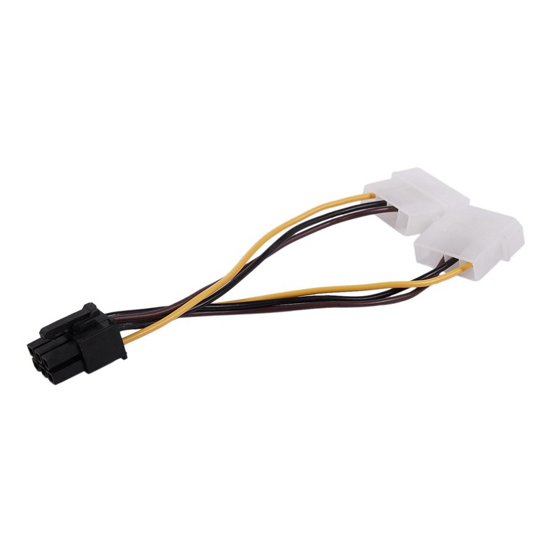 In stock a dual 4 - pin molex ide to 6 pin pci - e กราฟิกการ์ด power