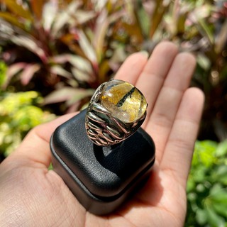 แหวนไหมทองผู้ชาย(Golden Rutile Quartz)แท้100%💰เกรดPREMIUM📌