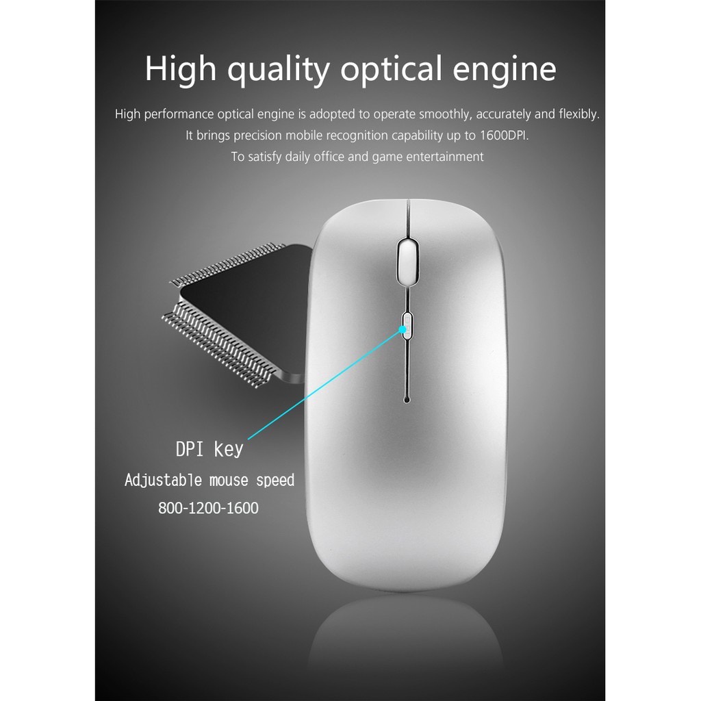 เมาส์ เมาส์ไร้สาย เมาส์บลูทูธ Wireless Bluetooth Mouse มีแบตในตัวชาร์จได้ เชื่อต่อง่ายและใช้สะดวก มี 9 สี 4 โหมดให้เลือก