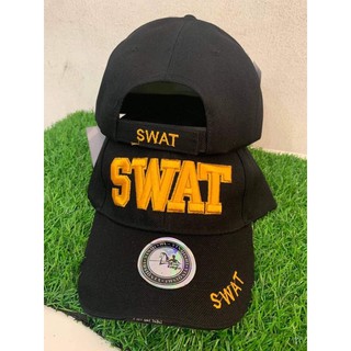 หมวกแก๊ป SWAT ปักสีเหลือง หมวกแก๊ป SWAT