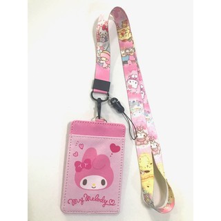 MY MELODY BF  สายคล้องคอ สายคล้องบัตร ที่ใส่บัตร ซองใส่บัตร ที่ใส่บัตร พร้อมสายคล้องคอ ลาย MY MELODY BF งานดี สวยงาม MNN