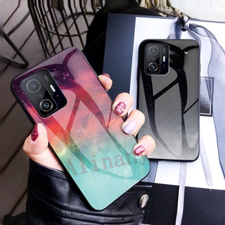 กรณี Xiaomi Mi 11T / Mi 11T Pro ฝาครอบกรณี Gradient Starry Glass Casing เคสโทรศัพท์ Xiaomi 11T Pro 11TPro Back Cover