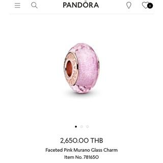 [พร้อมส่ง] New Faceted Pink Murano Glass  pandora charm