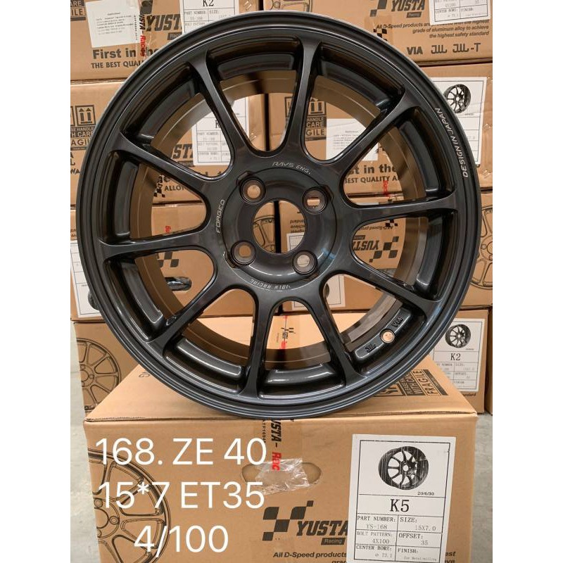 ล้อแม็กใหม่ ZE40  งานYUSTA - ขอบ 15  ( 15 x 4 รู ) หน้ากว้าง 7 x 7 - สี บรอนช์ เทา