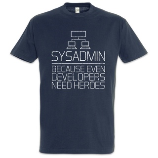 T-shirt  เสื้อยืด พิมพ์ลาย Sysadmin Because Even Developers Need Heroes Admin Fun Nerd InformatikS-5XL