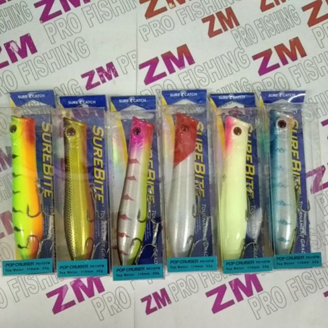 SureCatch Pop Cruiser 110mm/22gram ตกปลาน้ําชั้นนํา Popper