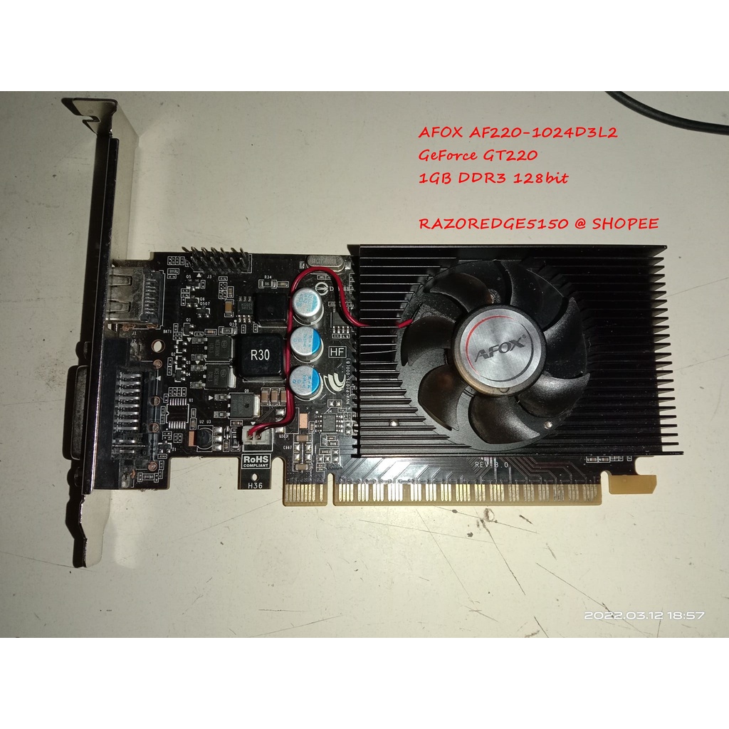 (การ์ดจอมือสอง)​  AFOX GT220 1GB DDR3 128bit สภาพสวย
