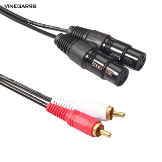 สายเคเบิ้ล Vine 2 RCA Male to 2 XLR 3Pin Female สำหรับเครื่องขยายเสียง