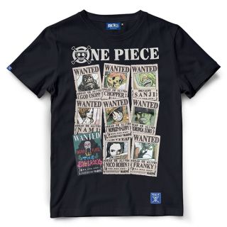 เสื้อยืดวันพีช One piece-754 Wanted (สีดำ - สีกรม)