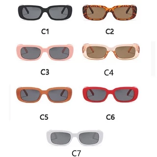 แว่นตากันแดดแฟชั่น ทรงวงรี สีพื้น สไตล์เกาหลีเรโทร สําหรับเด็ก UV400