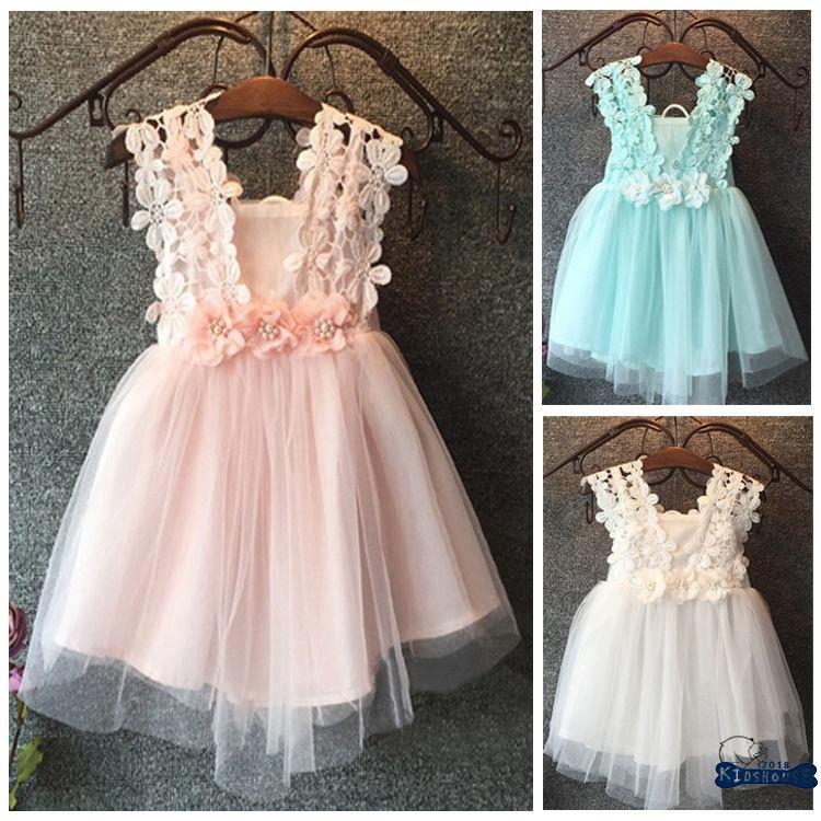 DH0-เด็กผู้หญิง Princess Lace Tulle ดอกไม้ชุดแฟนซีชุดงานเลี้ยงอย่างเป็นทางการเครื่องแต่งกาย