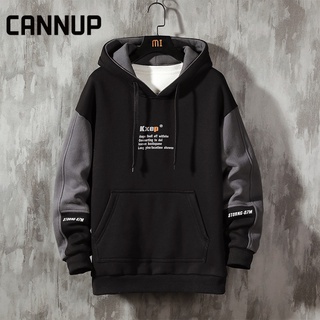 CANNUP เสื้อผ้าผู้ชาย เสื้อกันหนาว hoodie เสื้อฮู้ดตัวใหญ่เสื้อกันหนาวผู้ชายเกาหลีสไตล์หลวมเชิ้ตคู่รักแขนยาวเสื้อฮู้ด2021ใหม่20101611