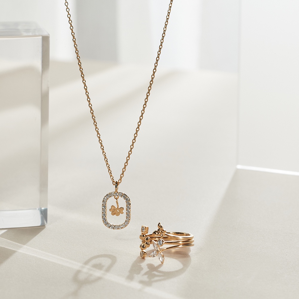 Jewellista قلادة برسيم فضة 925 بزركون — صورة 5
