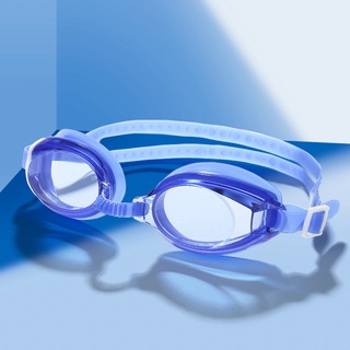 แว่นตาว่ายน้ำ🔴ที่อุดหูแบบชิ้นเดียวสำหรับเด็ก HD แว่นตาว่ายน้ำแบบแบนสำหรับผู้ชายและผู้หญิง
