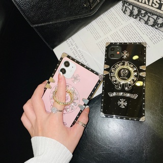 เคสกันกระแทก เคสไอโฟน เคส Samsung Galaxy A03S S21FE A22 M21 2021 A52 A72 A12 F52 A02S A03S M62 F62 A42 A32 A12 A51 A71 A31 4G 5G A21S A41 A02S M02 A20E A10S A7 2018 A01 Ring Bracket Mandala Flower Fashion Case Square Shockproof Cover