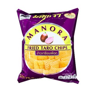 แพ็ค 4 ชิ้น Manora Crispy Taro Rice Cracker 65g มโนราห์ ข้าวเกรียบ รสเผือก 65 กรัม