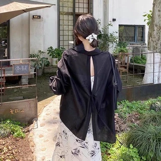 เสื้อเชิ้ตชีฟองผูกหลัง K7693