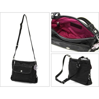 Impcoachza พร้อมส่ง กระเป๋าสะพาย Coach รุ่น BLACK DAISIE SIGNATURE CANVAS SHOULDER X BODY BAG # F16550