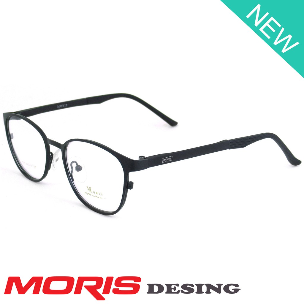 MORIS แว่นตา รุ่น 3215 สีดำ กรอบแว่นตา ( สำหรับตัดเลนส์ ) วัสดุ สแตนเลสสตีล ขาข้อต่อ