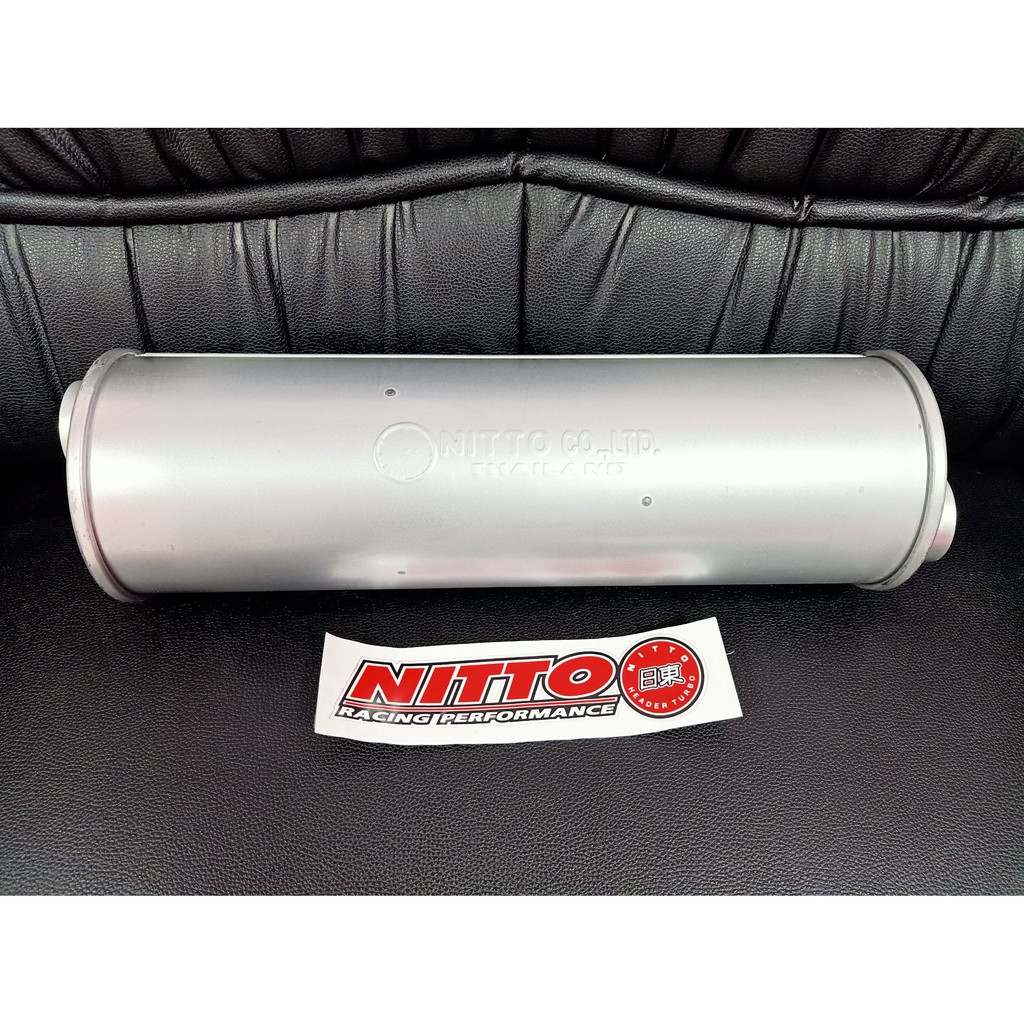 ท่อพักไอเสีย พักกลาง​ หม้อพัก NITTO สูตรเกียร์ ออโต้ เครื่องยนต์ดีเซล รู2.5นิ้ว หม้อ6นิ้ว ยาว20นิ้ว 