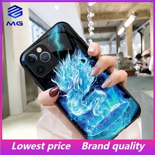 Mg TIKTOK เคสโทรศัพท์มือถือกระจกนิรภัย ลายมังกรฟ้าผ่า สําหรับ iPhone 14 14max 14promax 13 13Pro 13Promax 12ProMax 11 7plus 8plus XR XS X XSMAX 11ProMax 11pro 12 12pro