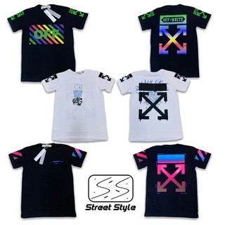 off-wihte t-shirt 🌈เสื้อยืดชายตรง ☀️สกรีนสวย มีหลายสี แนว street style