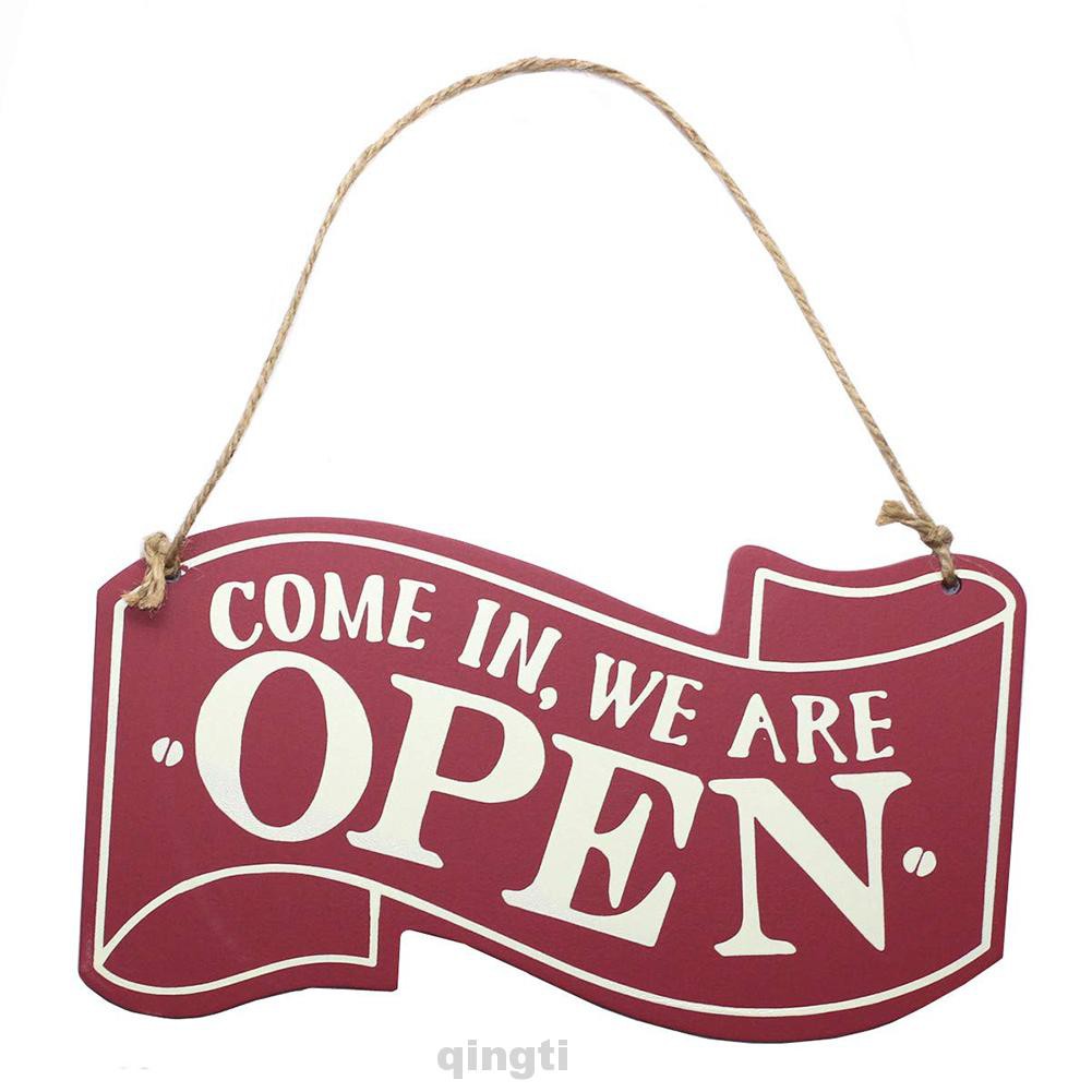 Double-sided Modern Shop Wooden Hanging Open Closed Sign - qingti.th ...