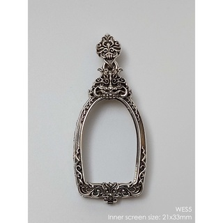 WES5Silver925 Wessuwan amulet casing 21x33mm กรอบเงินแท้925 เวสสุวรรณ5