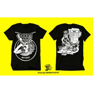 เสื้อยืด พิมพ์ลาย bastard สไตล์พังก์ DOOM BAND