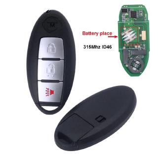 สมาร์ทกุญแจรถยนต์รีโมท 315 MHz Id46 Pcf7952  สำหรับ Nissan March ซันนี่ Tiida Livina Sylphy แมก Altima 3 ปุ่ม Keyless GO