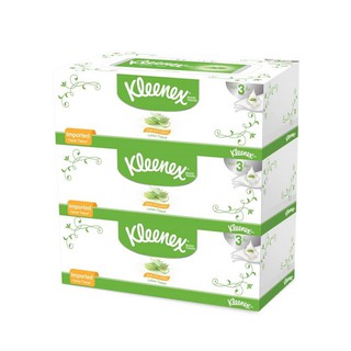 🔥แนะนำ!! กระดาษชำระ ทิชชู่เปียก กระดาษเช็ดหน้า KLEENEX ALOE AND E 3แพ็ค อุปกรณ์ทำความสะอาด ของใช้ภายในบ้าน FACIAL TISSUE