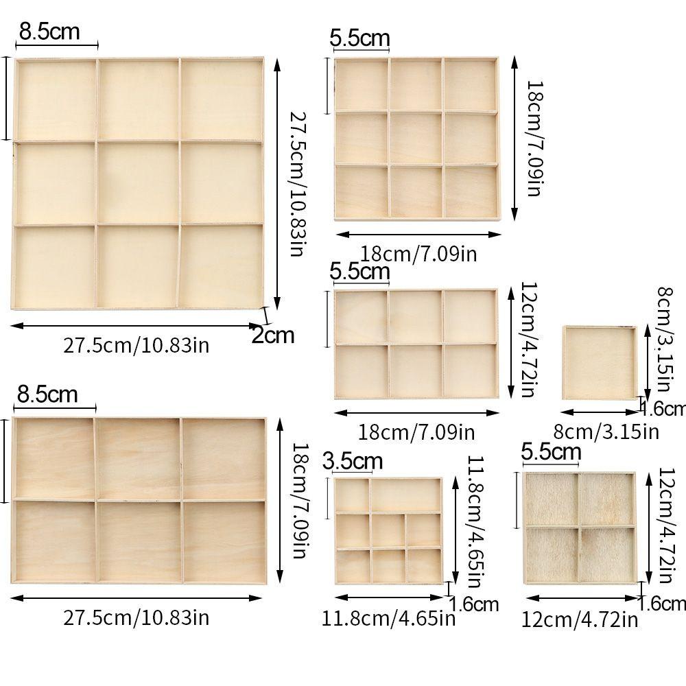 Lisar กระถางดอกไม้ไม้ถาดเครื่องสําอางเครื่องมือจัดเก็บเครื่องประดับแสดงพาเลทแบ่งลิ้นชัก Desktop Organizer - รูปที่ 2