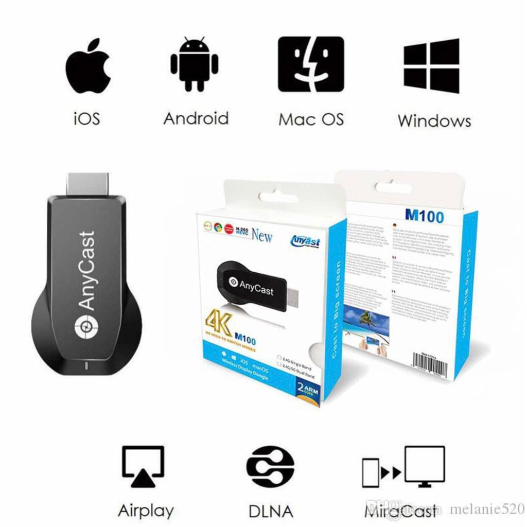 Anycast M100 4K HD Wifi Display TV Dongle ไร้สาย HDMI Dongle Anycast