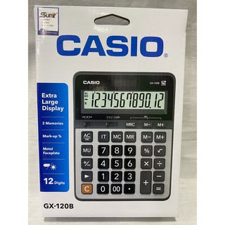 Casio เครื่องคิดเลข ตั้งโต๊ะ รุ่น GX-120B (Black)