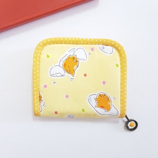 🍳(●◡●)😻กระเป๋าสตางค์ผ้า ซิปรอบ ลายน้องไข่กุเดทามะ  gudetama ผ้าญี่ปุ่นนำเข้า 💖