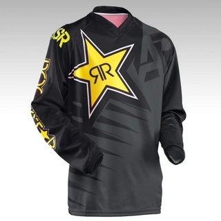 【COD】 พร้อมส่ง เสื้อกีฬาแขนสั้น ลาย ANSR Rockstar Motocross Jersey Dirt Bike Riding Tops Off Road Racing Downhill Jerseys Cycling Jersey