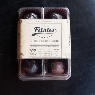 [เบาหวาน ทานได้] Fitster Bliss Ball - บริสบอล ขนมคลีน รสอัลมอนด์ ช็อคโกแลต ไม่มีแป้ง ไม่มีน้ำตาล 6 ลูก